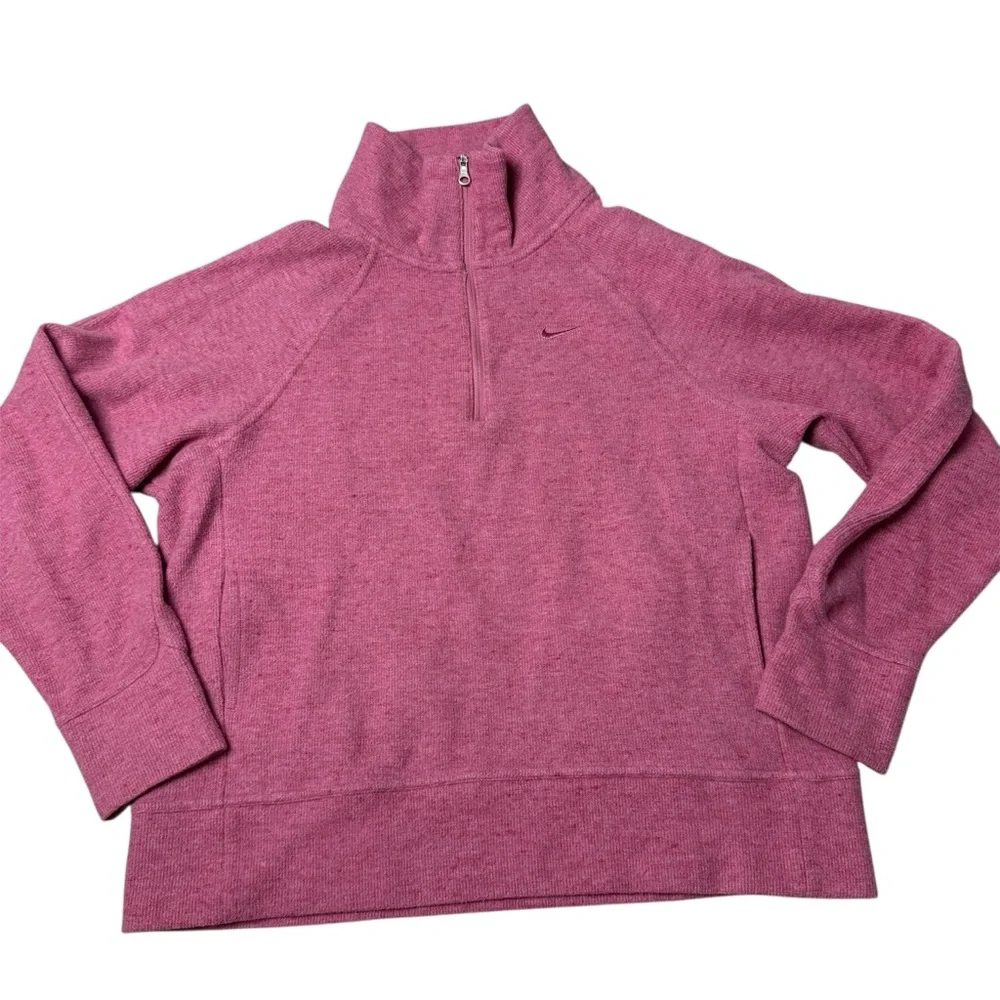 Nike quarter zip sweater pink small